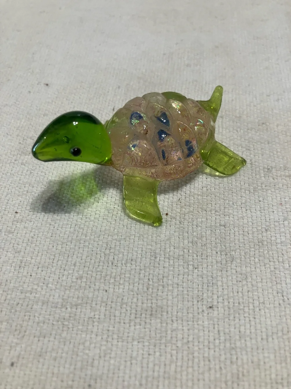 Glass Turtle Terrarium Accent - Green